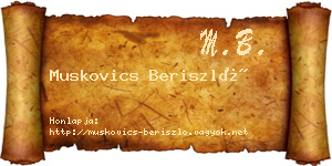 Muskovics Beriszló névjegykártya